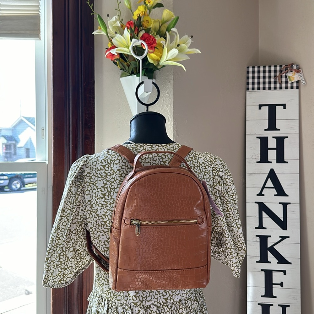 Wild Fable Backpack Purse Carmel Brown Gold Tone Hardware